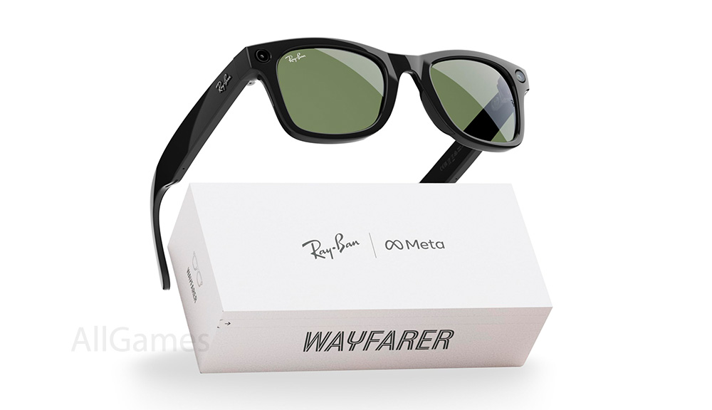 Ray-Ban Meta Wayfarer RW4012 Gen 2 155 L Shiny Black G15 Green