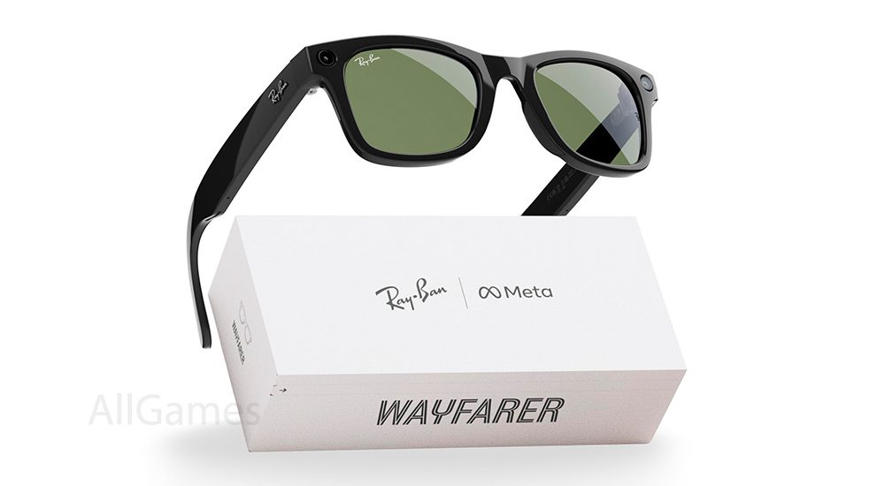 Ray-Ban Meta Wayfarer RW4012 Gen 2 155 L Shiny Black G15 Green